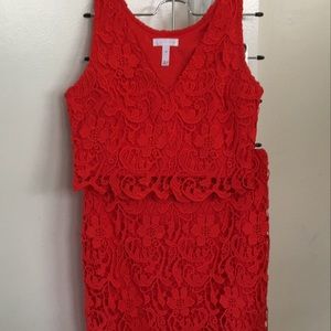 Red Laced Skirt & Top Set